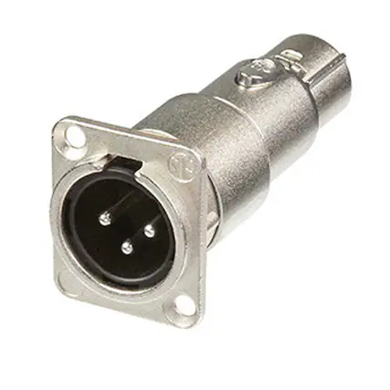 Front. Neutrik - Neutrik NA3MDF XLR 3-Pin Male to Female Feedthrough Adapter for Panel Mount.