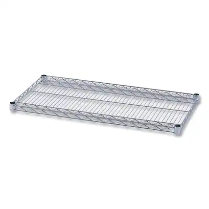 Front. Alera - Industrial Wire Shelving Extra Wire Shelves, 36w X 18d, Silver, 2 Shelves/carton - Silver.