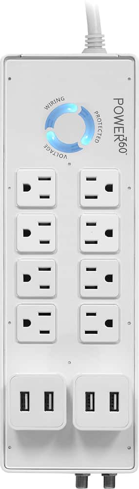 Front. Panamax - Power 360 8-Outlet Power Strip - White.
