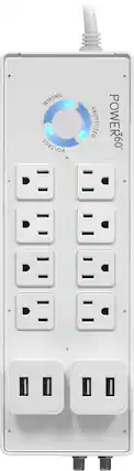 Front. Panamax - Power 360 8-Outlet Power Strip - White.