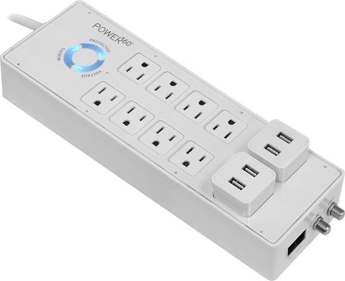 Alt View 12. Panamax - Power 360 8-Outlet Power Strip - White.