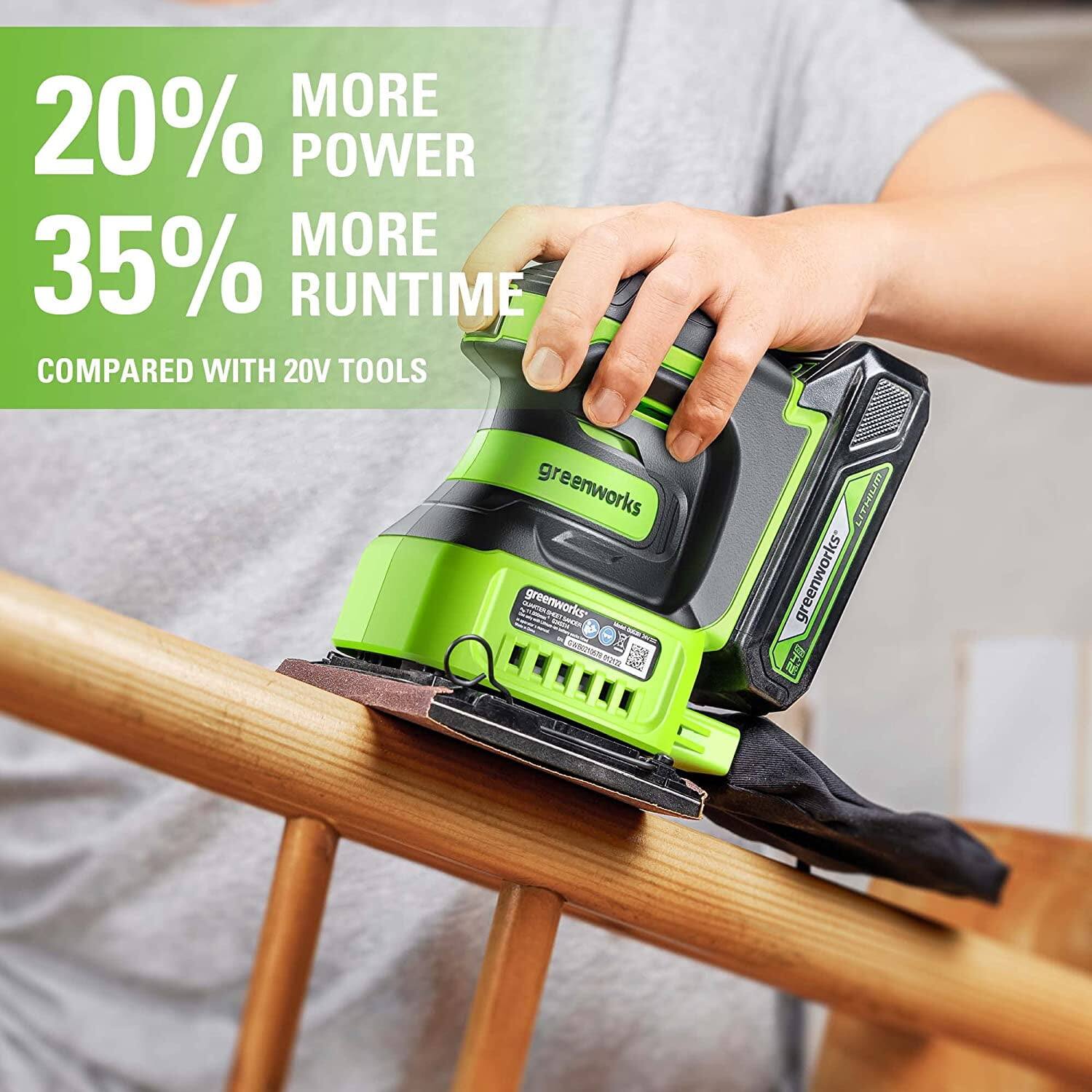 20% MORE POWER  
35% MORE RUNTIME  
COMPARED WITH 20V TOOLS  

Greenworks  
Greenworks  
R 952 0 200 LITHIUM