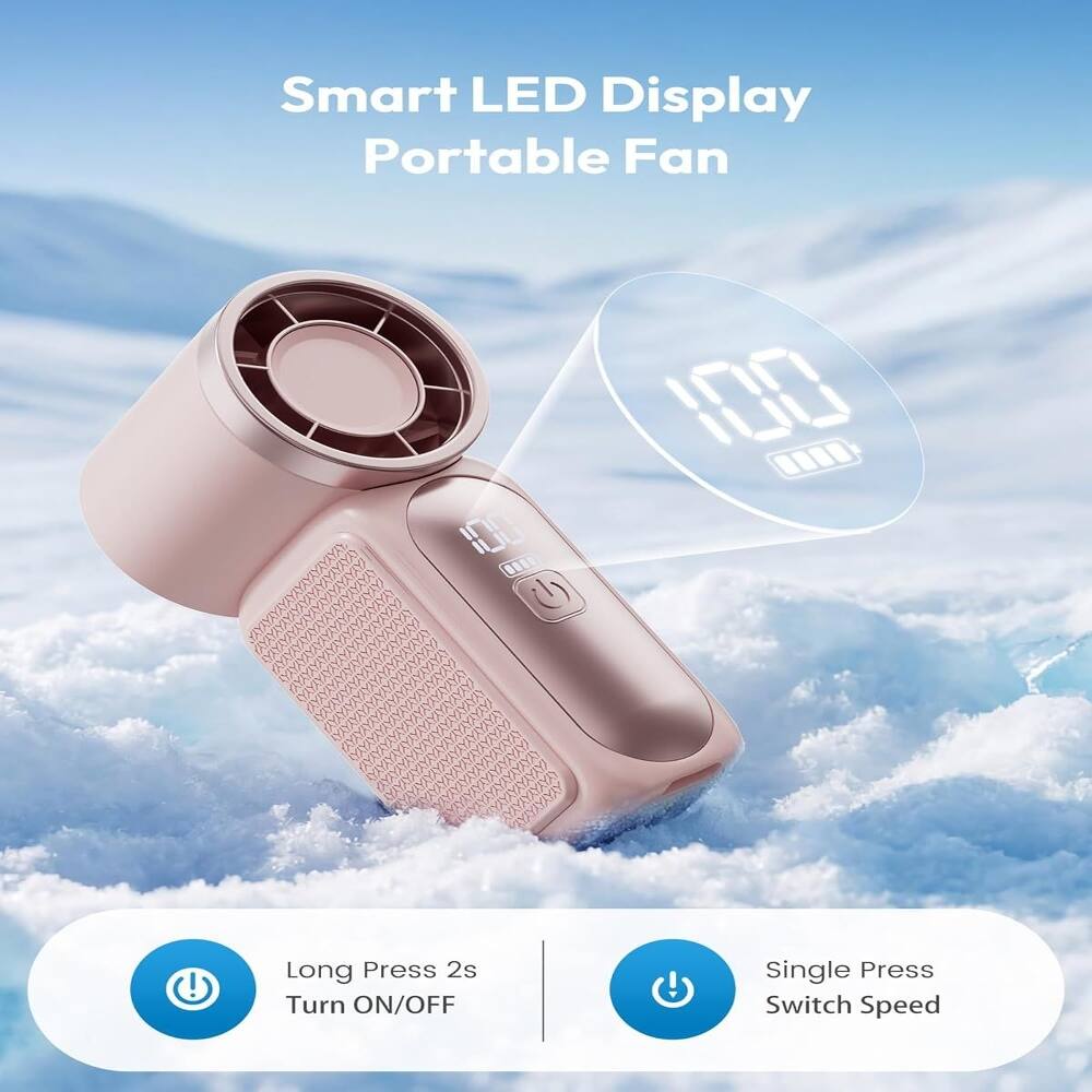 Smart LED Display Portable Fan

Long Press 2s Turn ON/OFF
Single Press Switch Speed