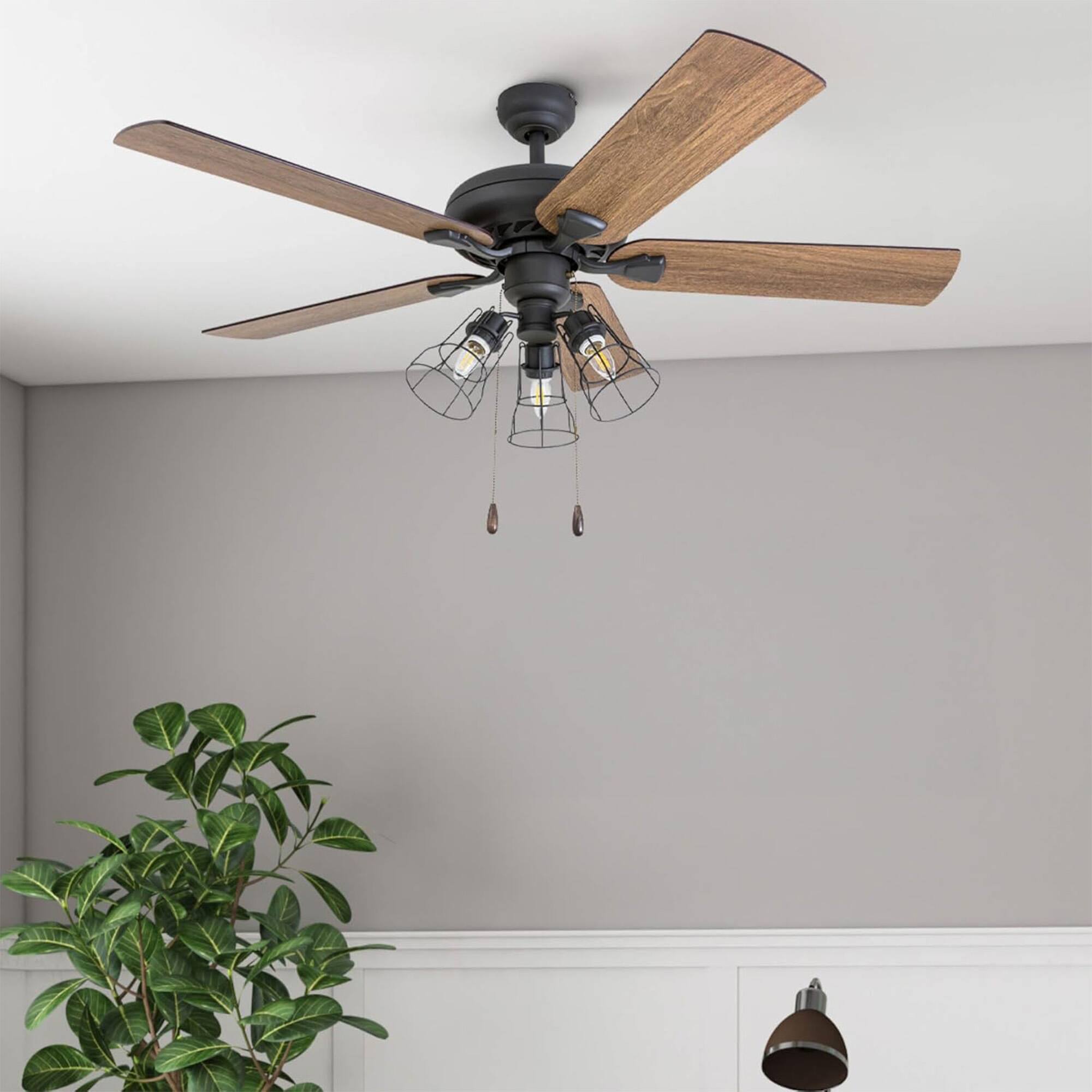 Alt View 8. Prominence Home - Prominence Home Lincoln Woods 52" Ceiling Fan with Pull Chain & Remote, Bronze - Bronze.