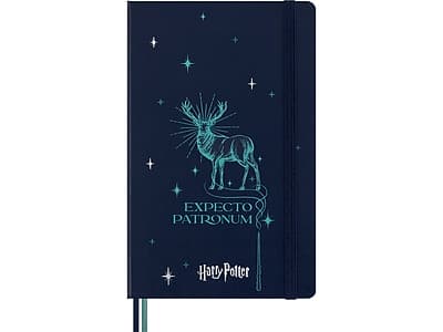 Moleskine - Harry Potter Expecto Patronum Limited Edition Notebook, 5" x 8.25", Narrow-Ruled - Blue/Teal