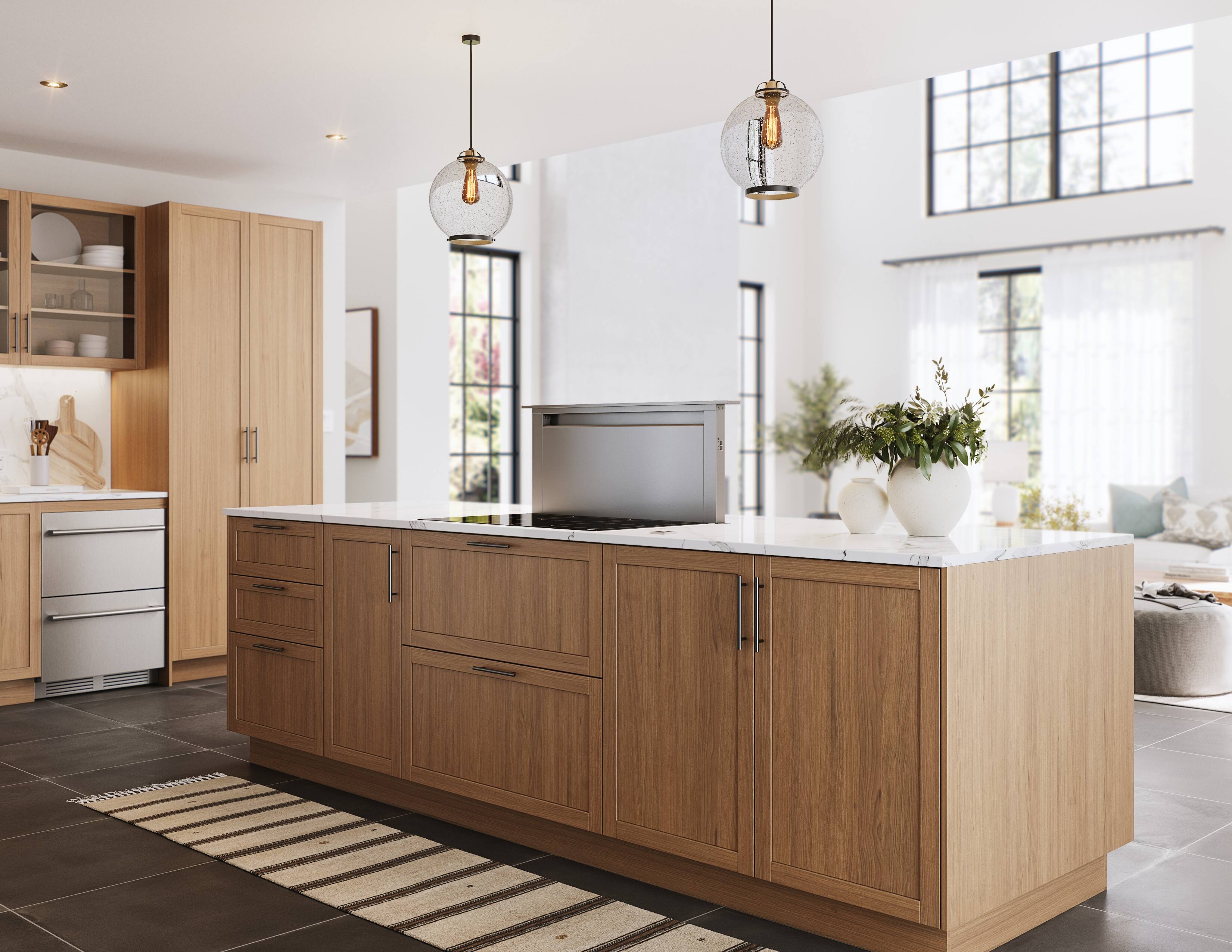 Alt View 13. Zephyr - Treviso 36 in. 600 CFM Telescopic Downdraft System with Single Blower - Stainless Steel.