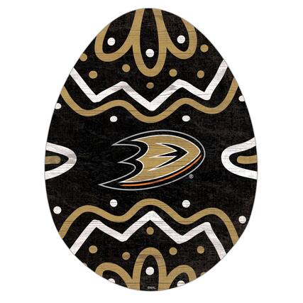 Front. Fan Creations - Anaheim Ducks 12" Easter Egg Cutout Sign - Multicolor.