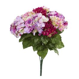 BreeBe - 19" Hydrangea Artificial Plant (Set of 3) - Beauty