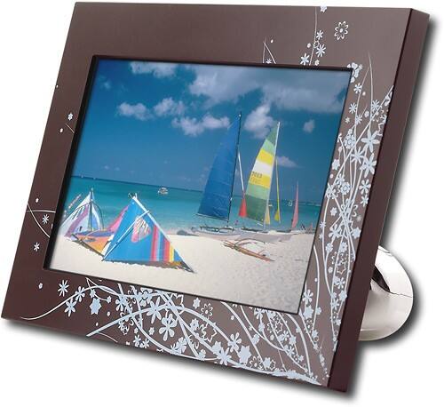 Angle Standard. Memorex - 7" LCD Widescreen Digital Photo Frame - Brown/Blue.