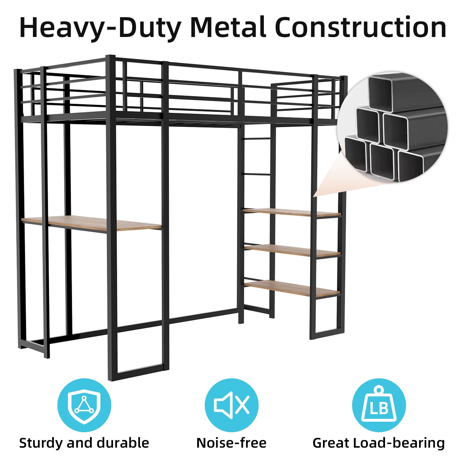 Heavy-Duty Metal Construction

- Sturdy and durable
- Noise-free
- Great Load-bearing
