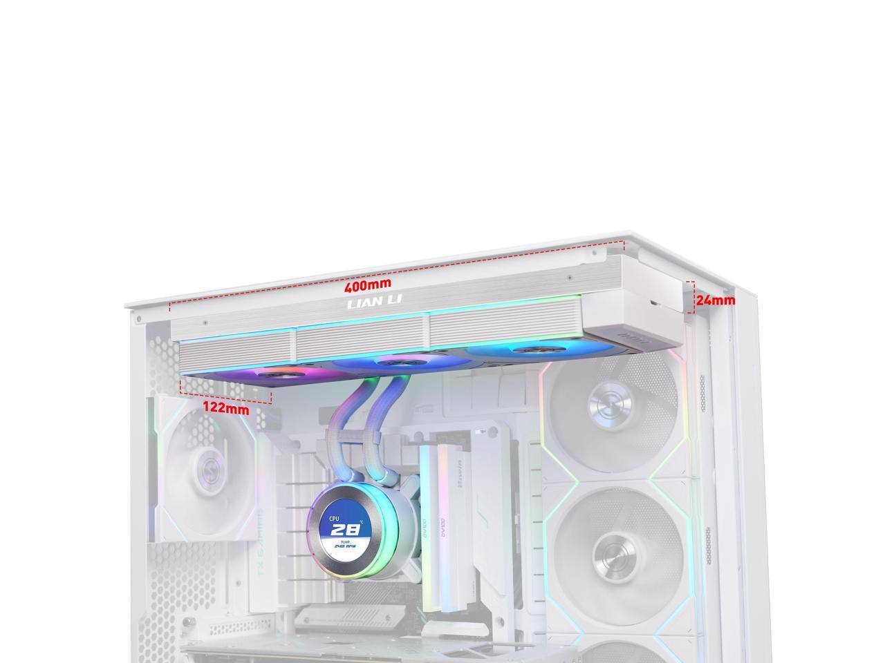 400mm Lian Li  
24mm  
122mm  
CPU 28  
SAI