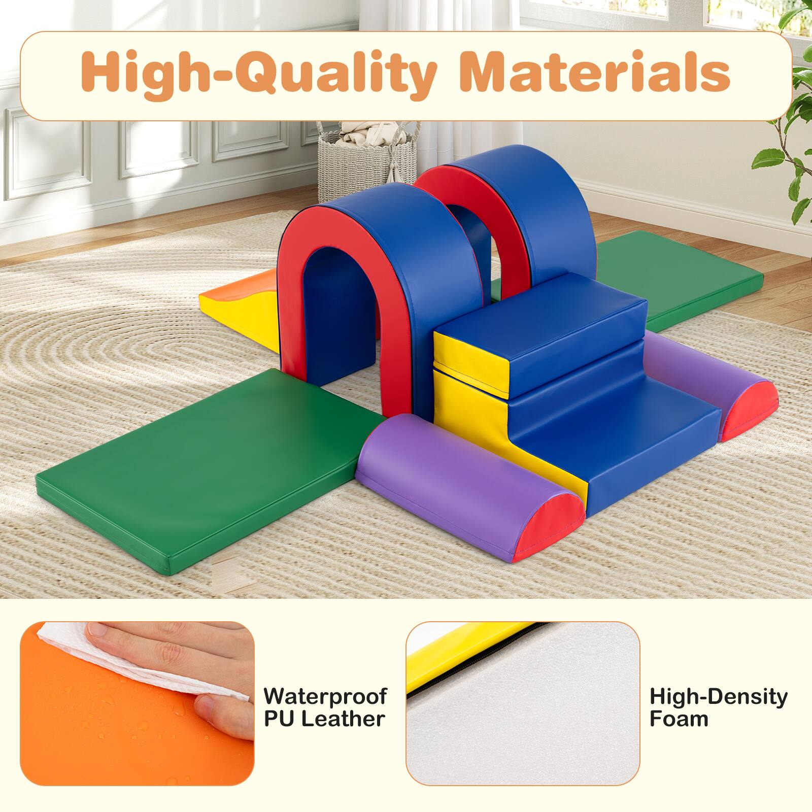 High-Quality Materials  
Waterproof PU Leather  
High-Density Foam