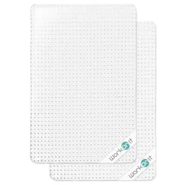 WorkOnIt - Office Chair Mat for Low Pile Carpets, Computer Desk Floor Mat - Clear