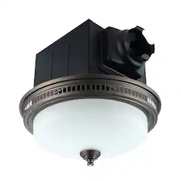 Akicon - 1.5-Sone 110-CFM Decorative Lighted Bathroom Fan - Oil-Rubbed Bronze