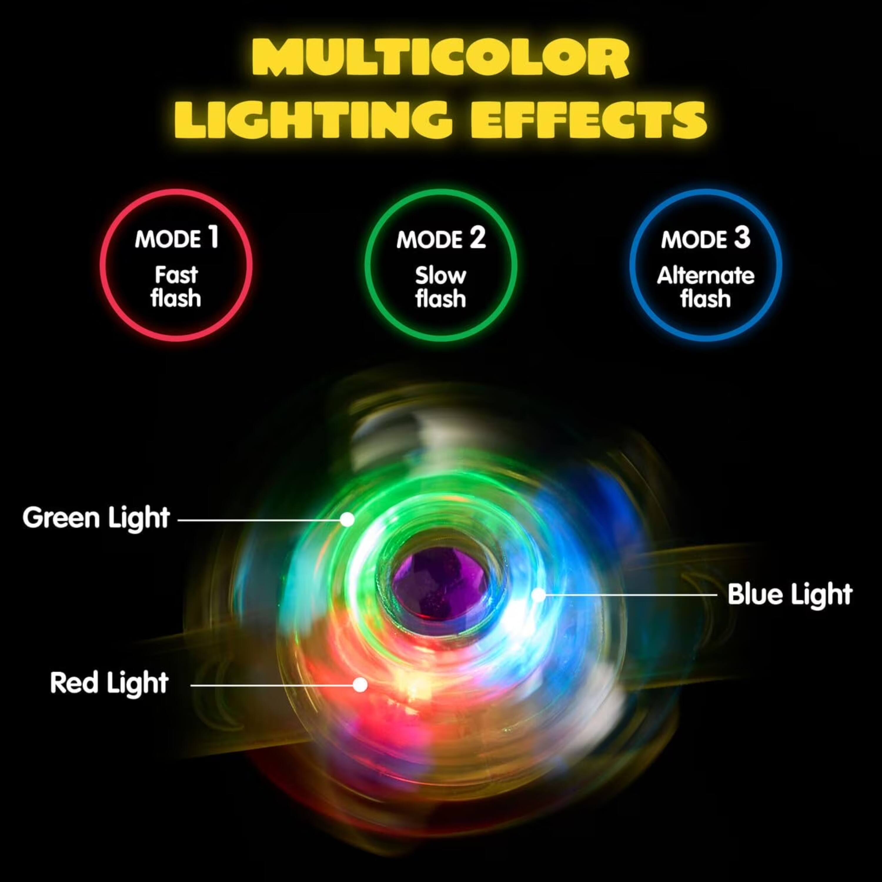 MULTICOLOR LIGHTING EFFECTS

MODE 1
Fast flash

MODE 2
Slow flash

MODE 3
Alternate flash

Green Light
Blue Light
Red Light