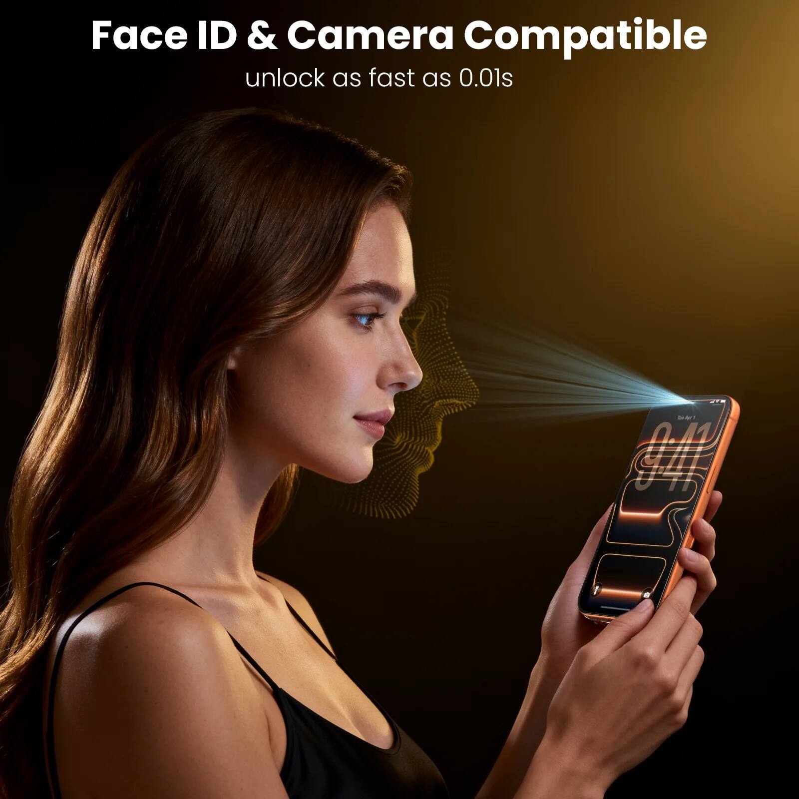 Face ID & Camera Compatible  
unlock as fast as 0.01s