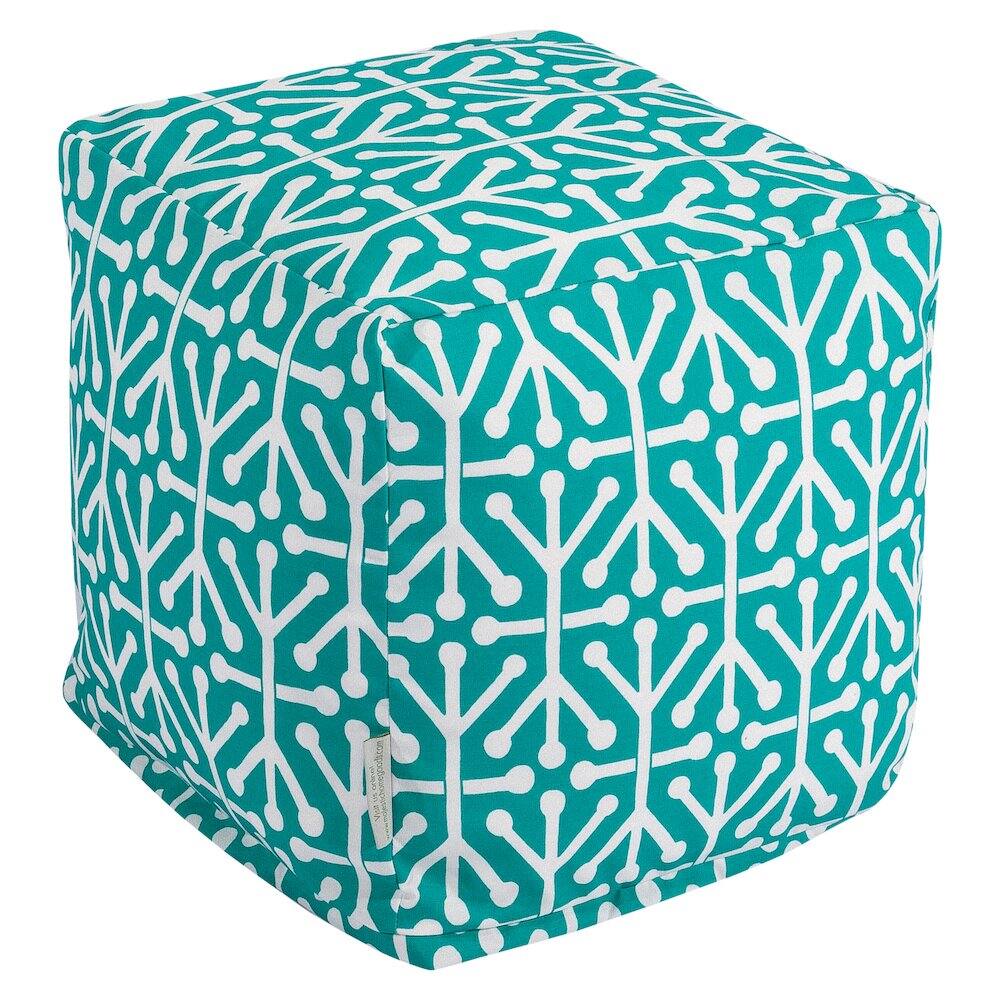 Majestic Home - Cube Pouf Aruba Pacific - Blue
