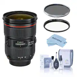 Bundle - Canon - EF 24-70mm f/2.8L II USM Lens, with Tiffen 82mm UV and CPL Filters