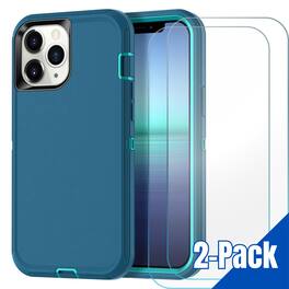 Entronix - Ultimate Protection Bundle for iPhone 16 Pro - Durable Case with 2 Clear Screen Protectors - Teal