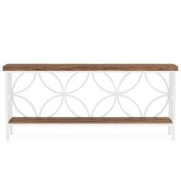Kadyn - Entryway Table, Console Sofa Table,2-Tier Console Table, 70.9" Industrial Sofa Table Behind Couch - White