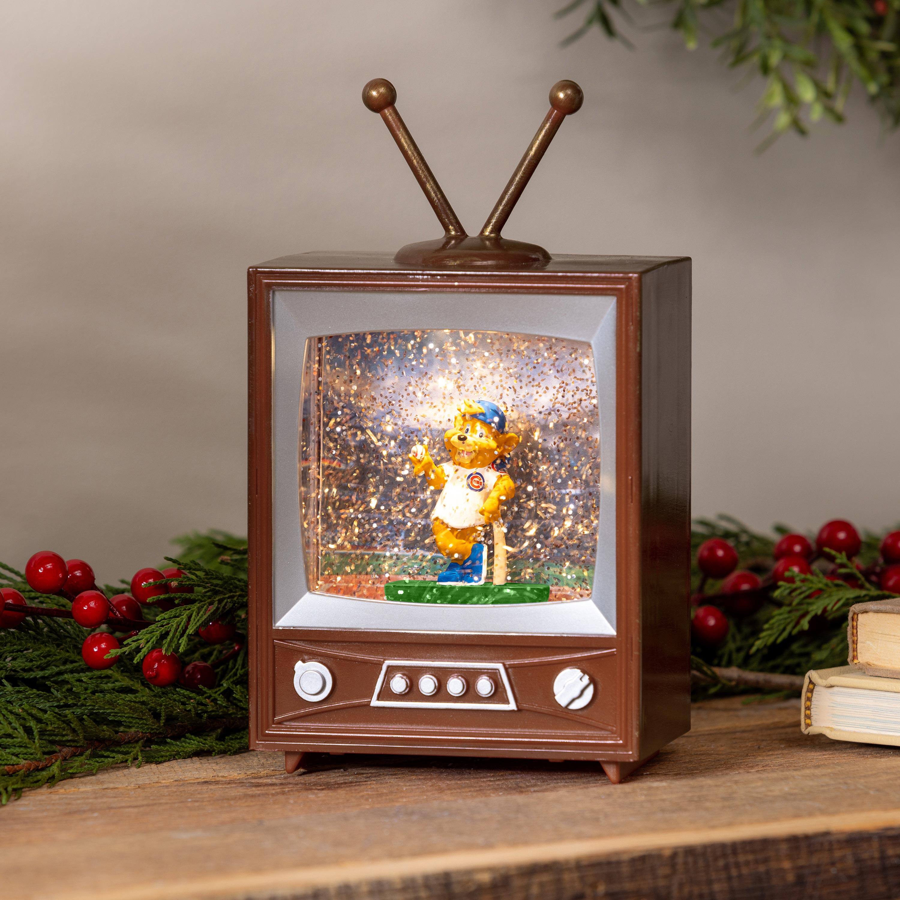 Alt View 1. Evergreen Enterprises - Chicago Cubs 8" Vintage TV Water Globe Lantern with Mascot - Brown.