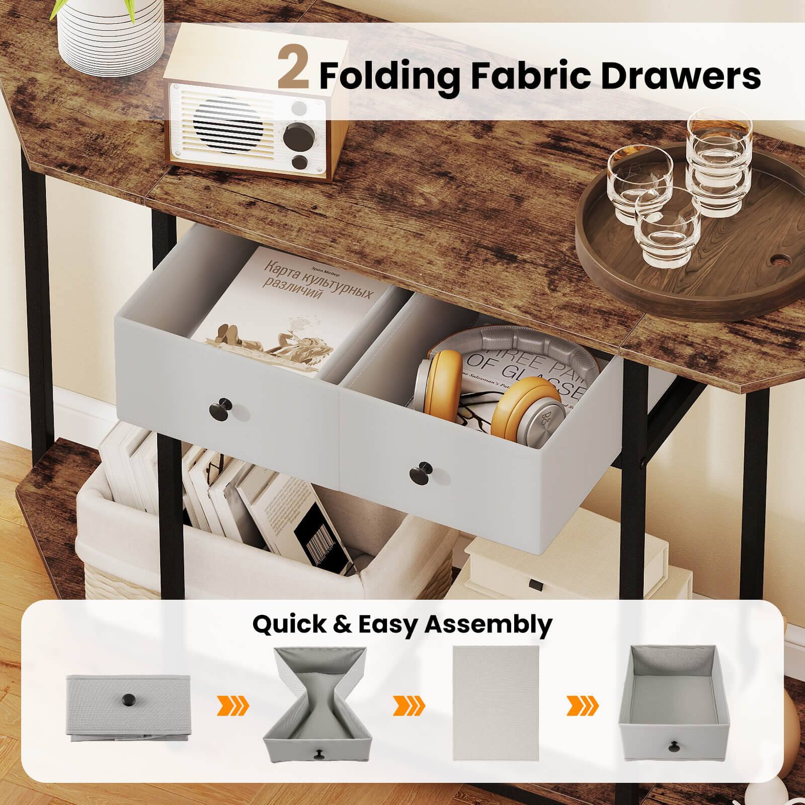 2 Folding Fabric Drawers

Quick & Easy Assembly