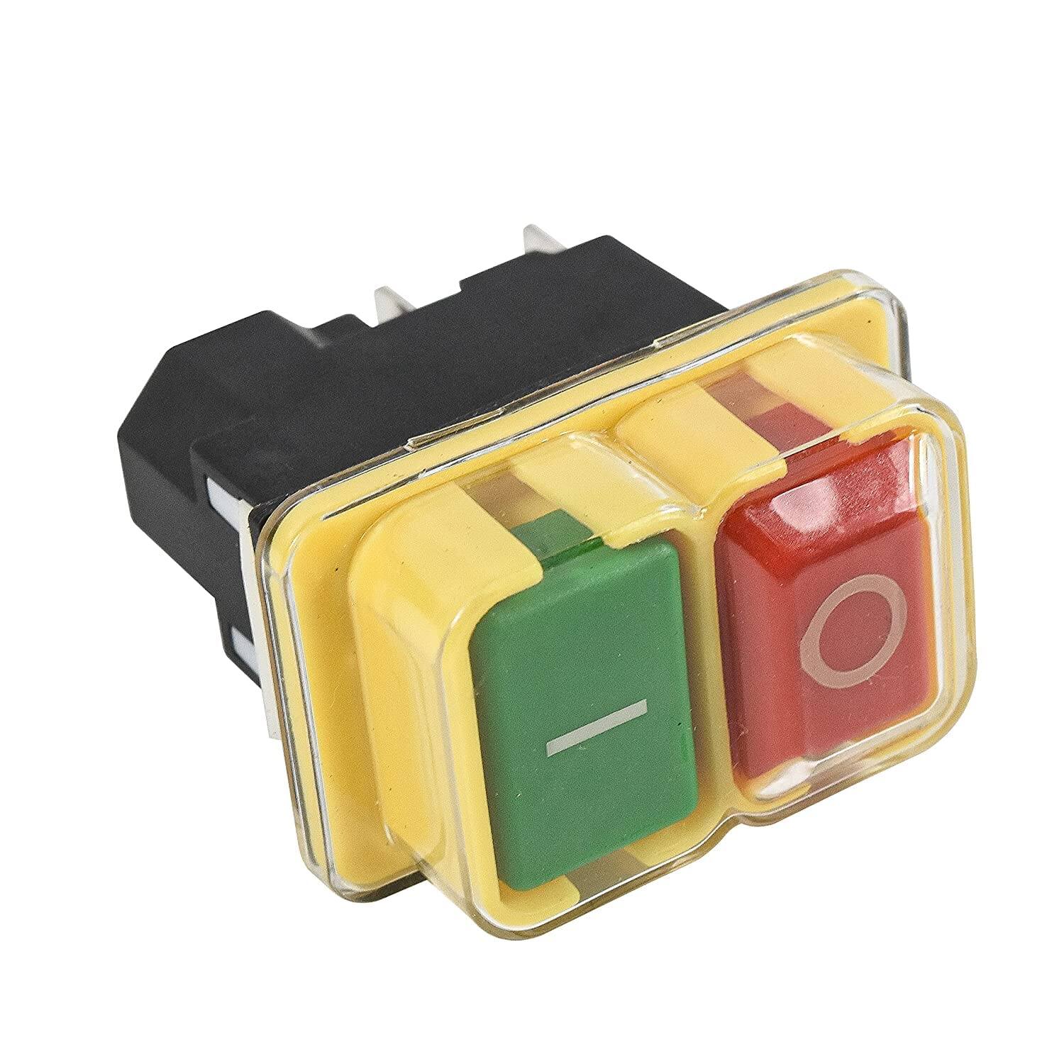 Alt View 2. HQRP - On-Off Electromagnetic 4-Pin Start Switch 16 A 120 V UL Listed for KEDU KJD17B Tools - yellow.
