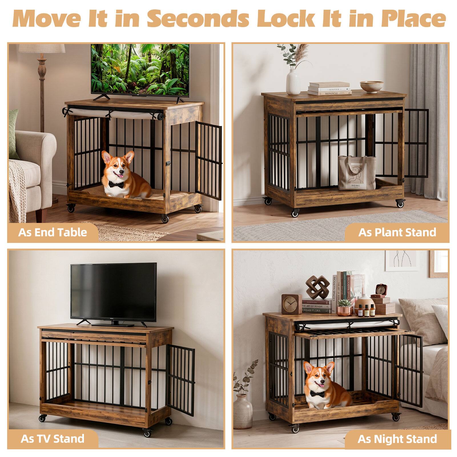 Move It in Seconds Lock It in Place

ROU OM As End Table As Plant Stand S HEENOH : SMuCEs

As TV Stand As Night Stand