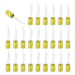 Unique Bargains - 50pcs 1.5uF 100V Non-Polarized Electrolytic Capacitor, 13x8mm Aluminum Audio Freq Divider for DIY Speaker/Car Amp - Gold
