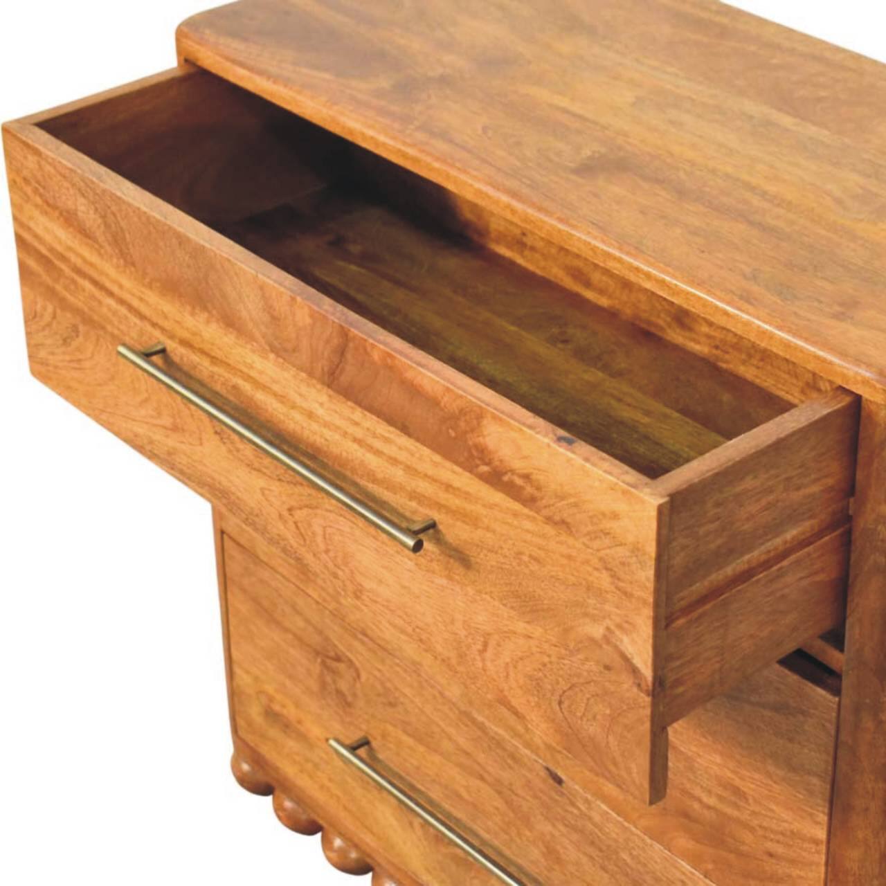 Alt View 2. Artisan Furniture - Artisan Furniture Solid Wood Bola Three Drawer Chest, Brown - Brown.