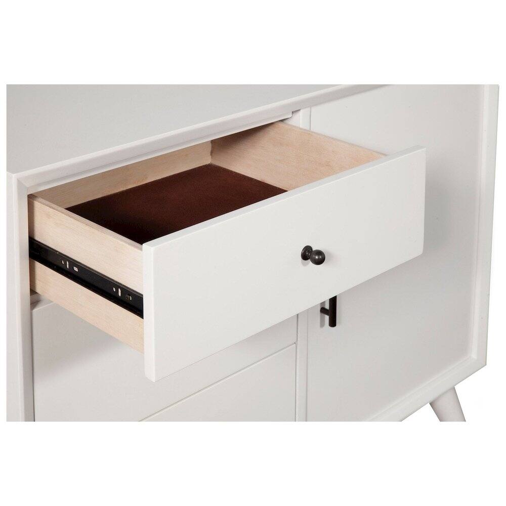 Left. Alpine Furniture - Flynn Accent Cabinet - White.