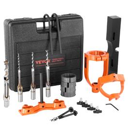 VEVOR - Mortising Attachment for Drill Press, 4 Model Drills Square Hole Chisel Set, Bench Drill Locator Set Mortise - Orange