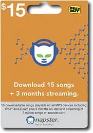Front Large. Napster - Mobile $15 Prepaid Music Download Card.