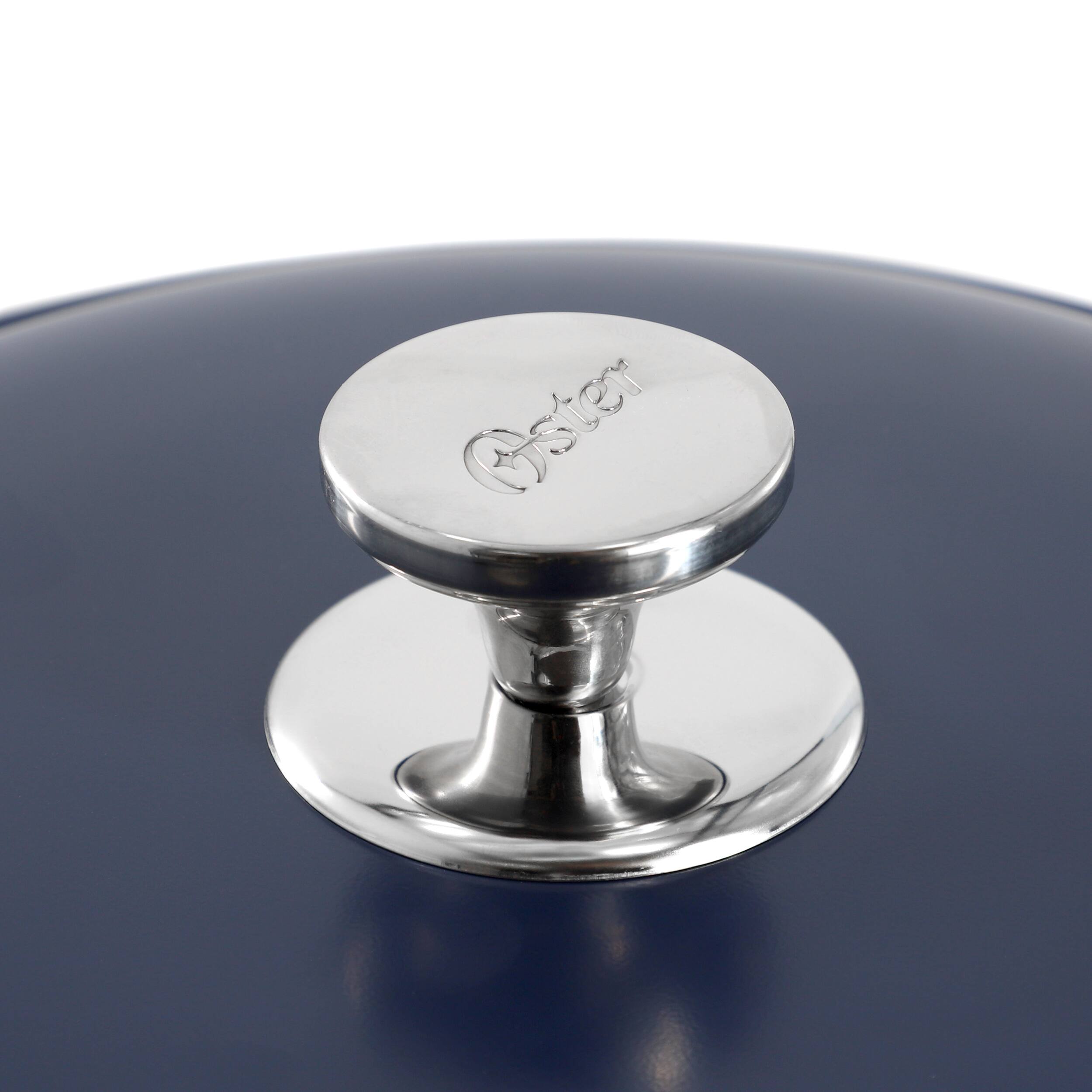 Alt View 4. Oster - Oster Cartagena 7.4 Quart Nonstick Aluminum Caldero with Lid in Dark Blue - Dark Blue.