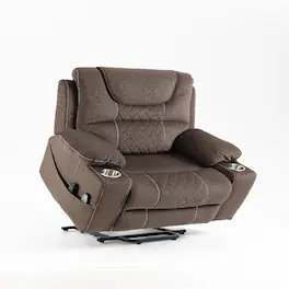 Ropilly - power lift recliner for elderly, oversized heavy duty recliner with dual motor - Coffee