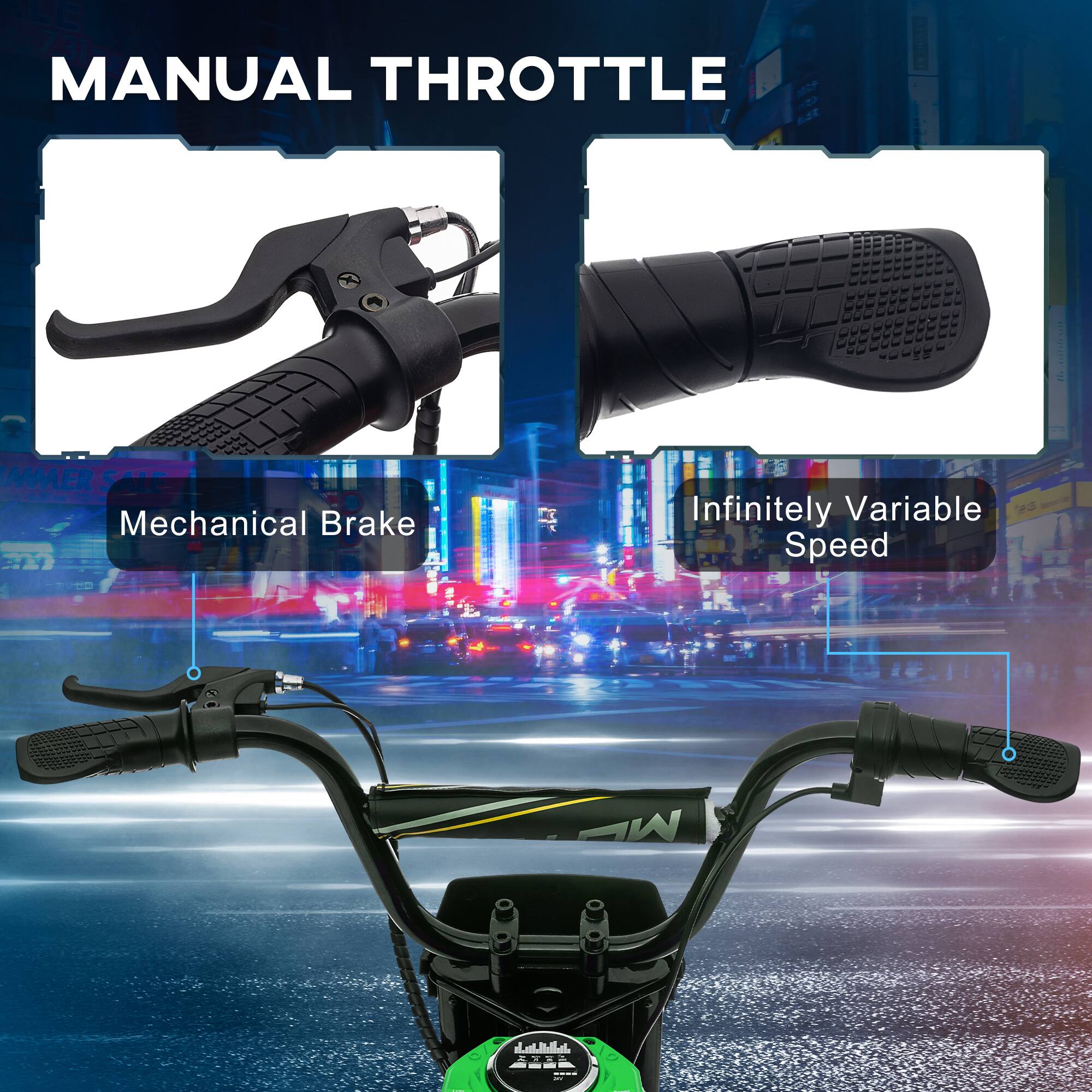 MANUAL THROTTLE

Mechanical Brake

Infinitely Variable Speed