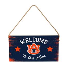 Evergreen Enterprises - Auburn Tigers 6" x 11" Welcome Home Wood Wall Sign with Rope Hanger - Multicolor