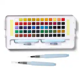 Sakura - Koi Studio Kit, 60 Colors, 2 Water Brushes, 2 Sponges, 2 Palettes