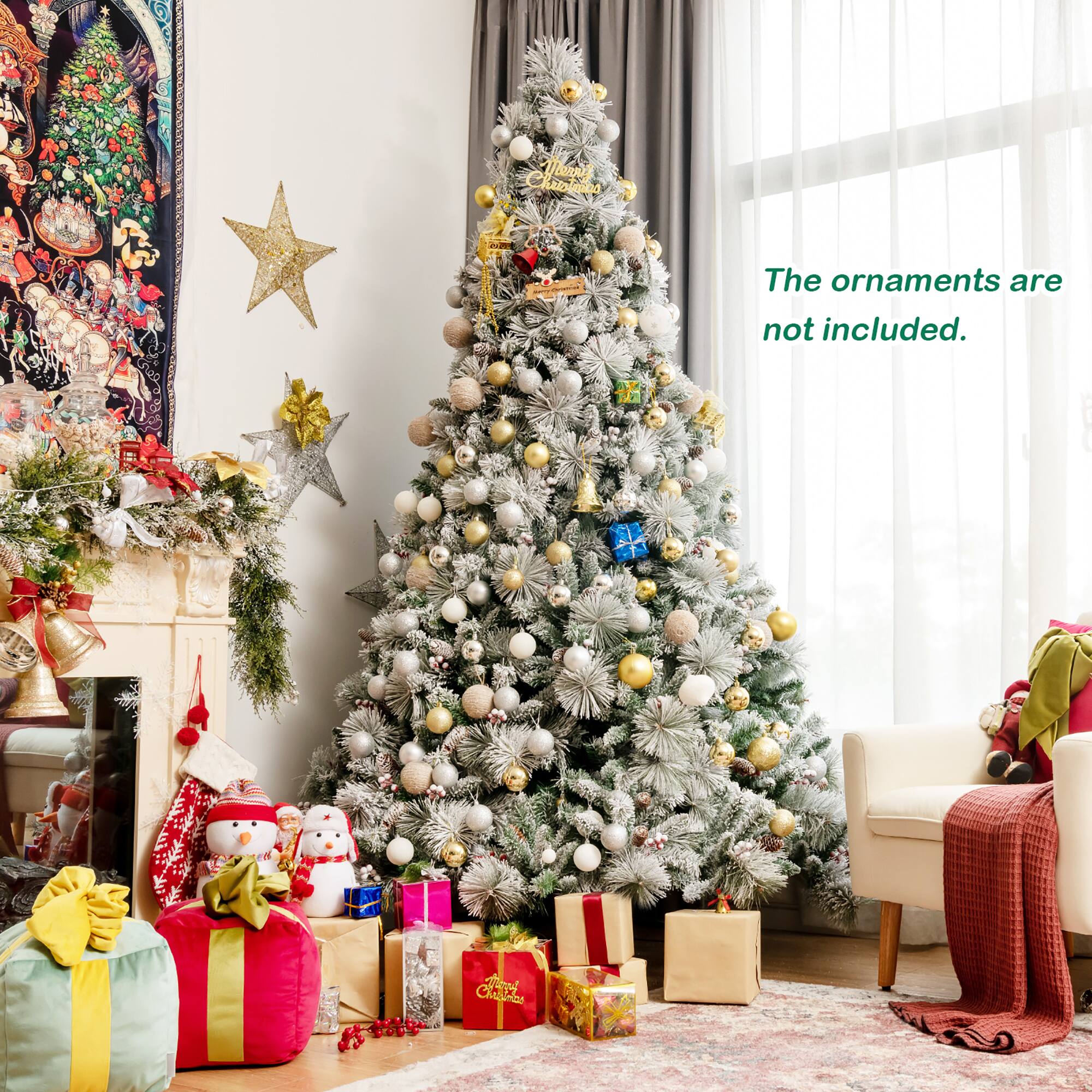 The ornaments are not included.