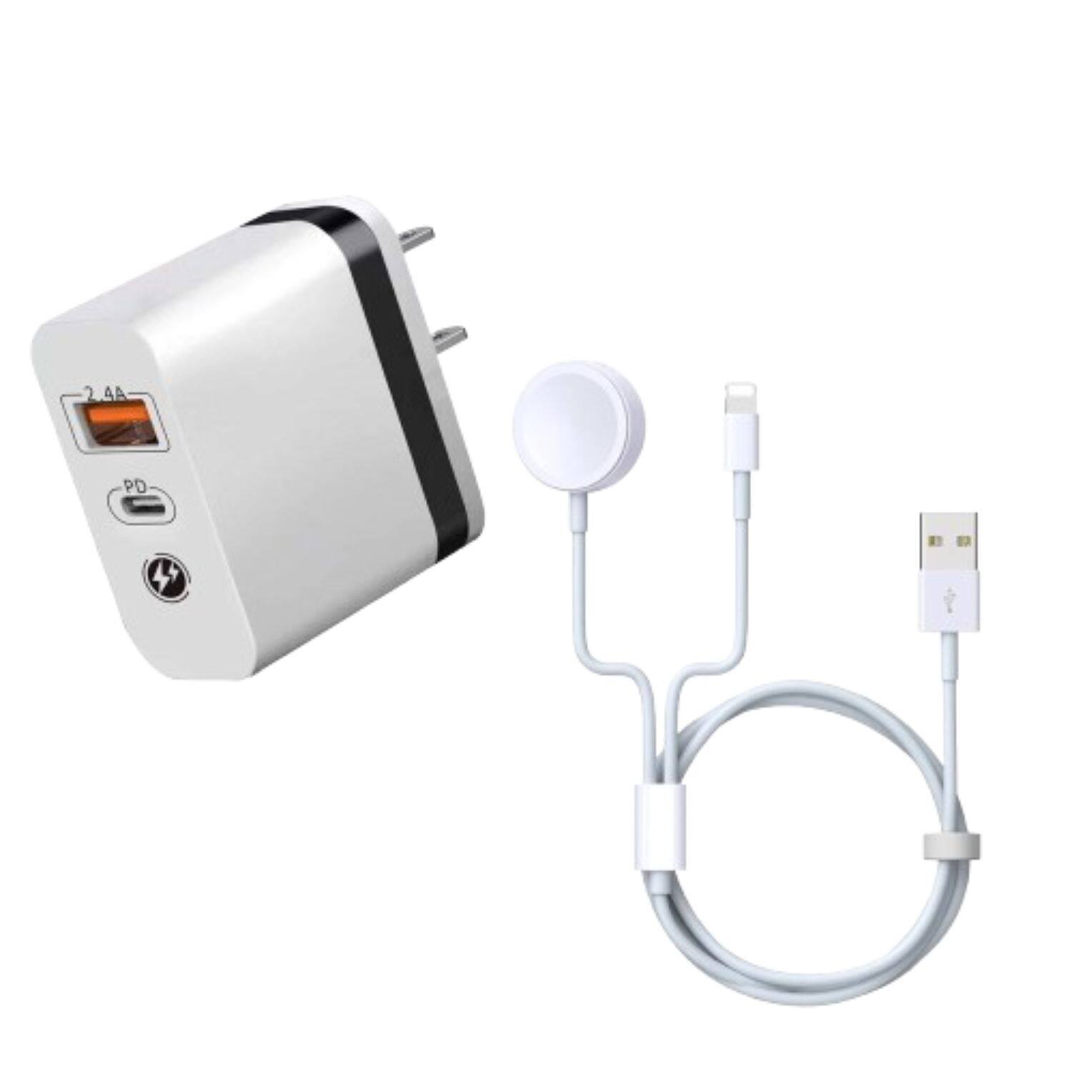 Stock Preferred - 2-in-1 Magnetic Charger Cable + USB Adapter for iPhone & Apple Watch