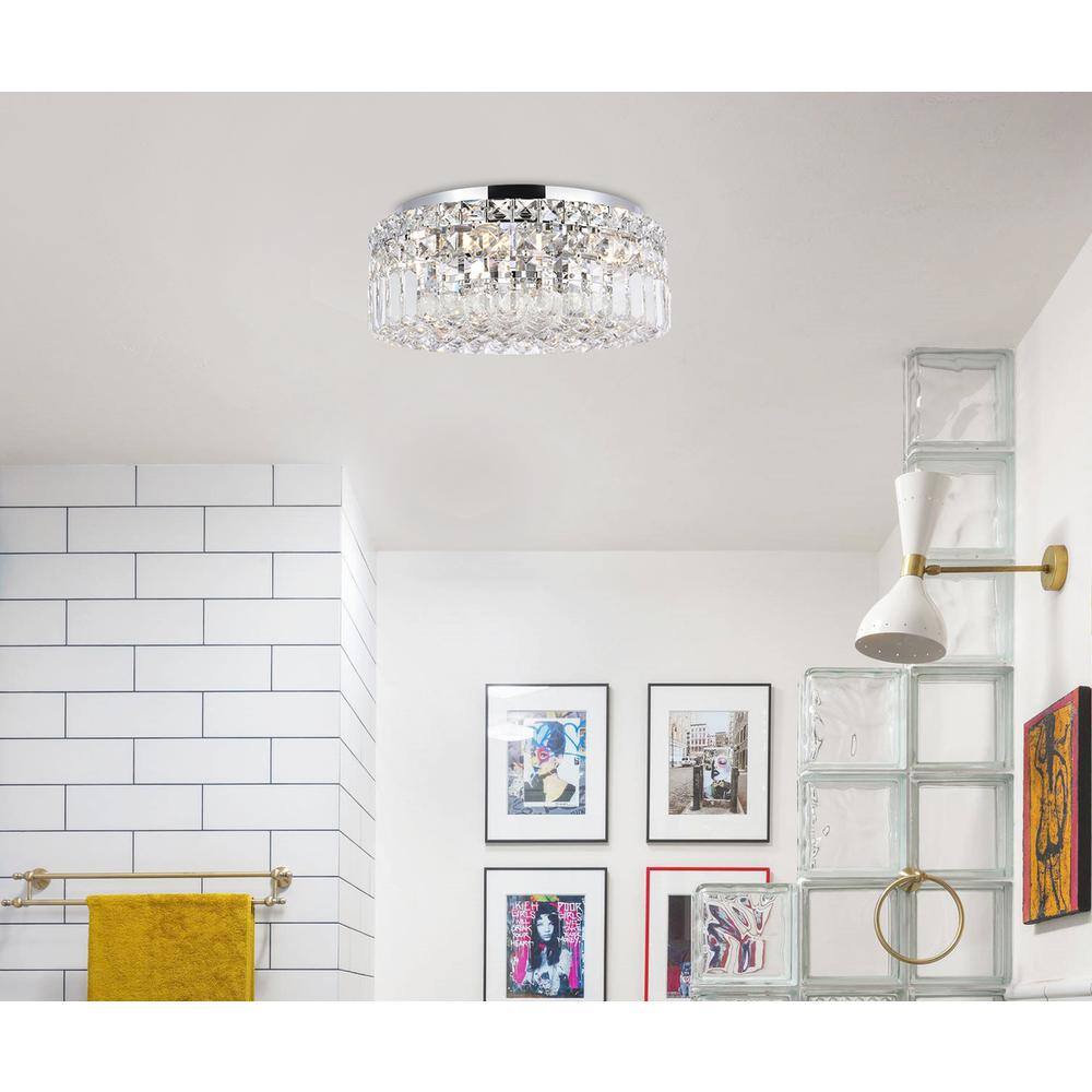 Alt View 3. Elegant Lighting - Maxime 4 light Chrome Flush Mount Clear Royal Cut Crystal - Chrome.