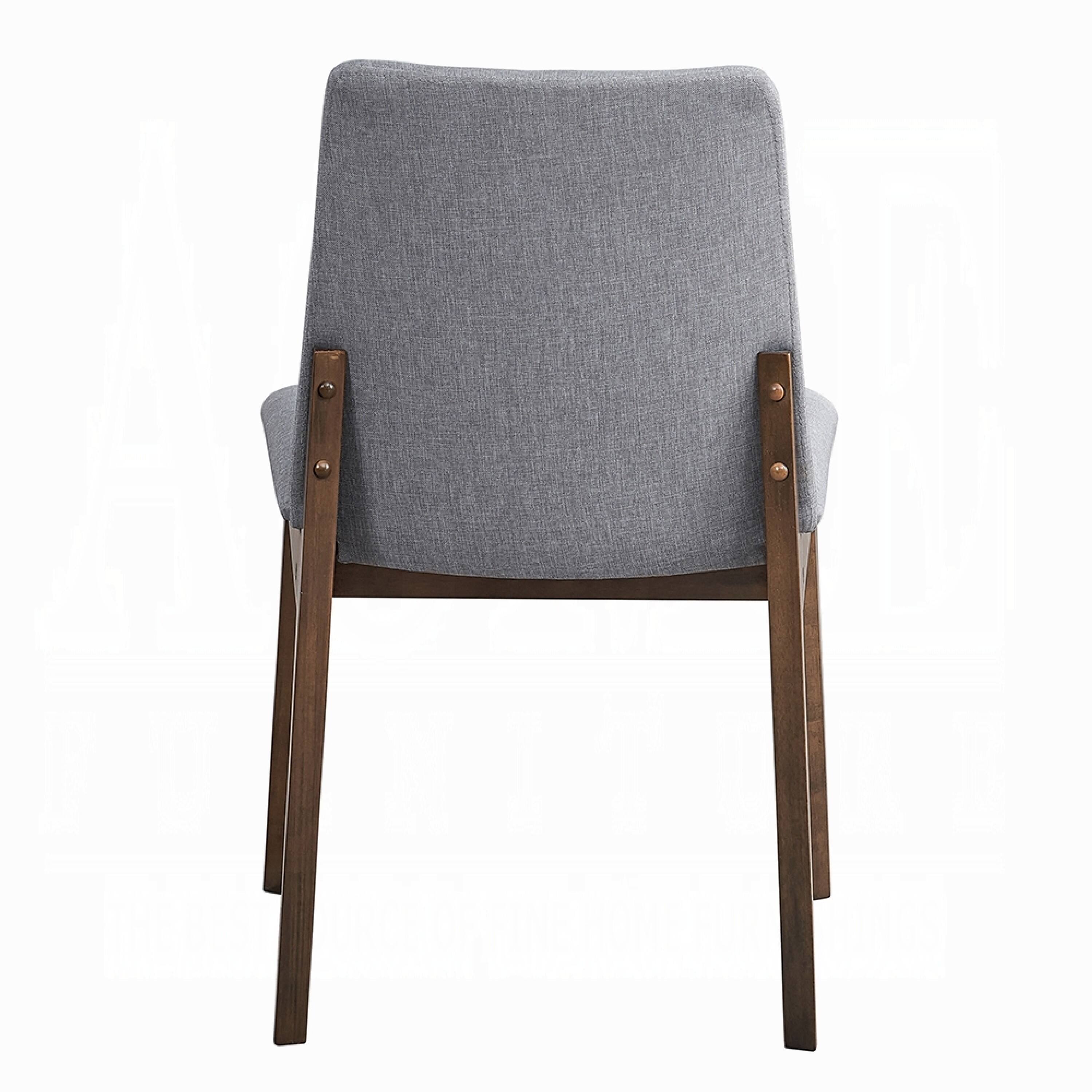 Alt View 3. Manhattan Lane - Lumy Side Dining Chair Set of 2, Gray Padded Seat and Back - Walnut Brown, Gray.