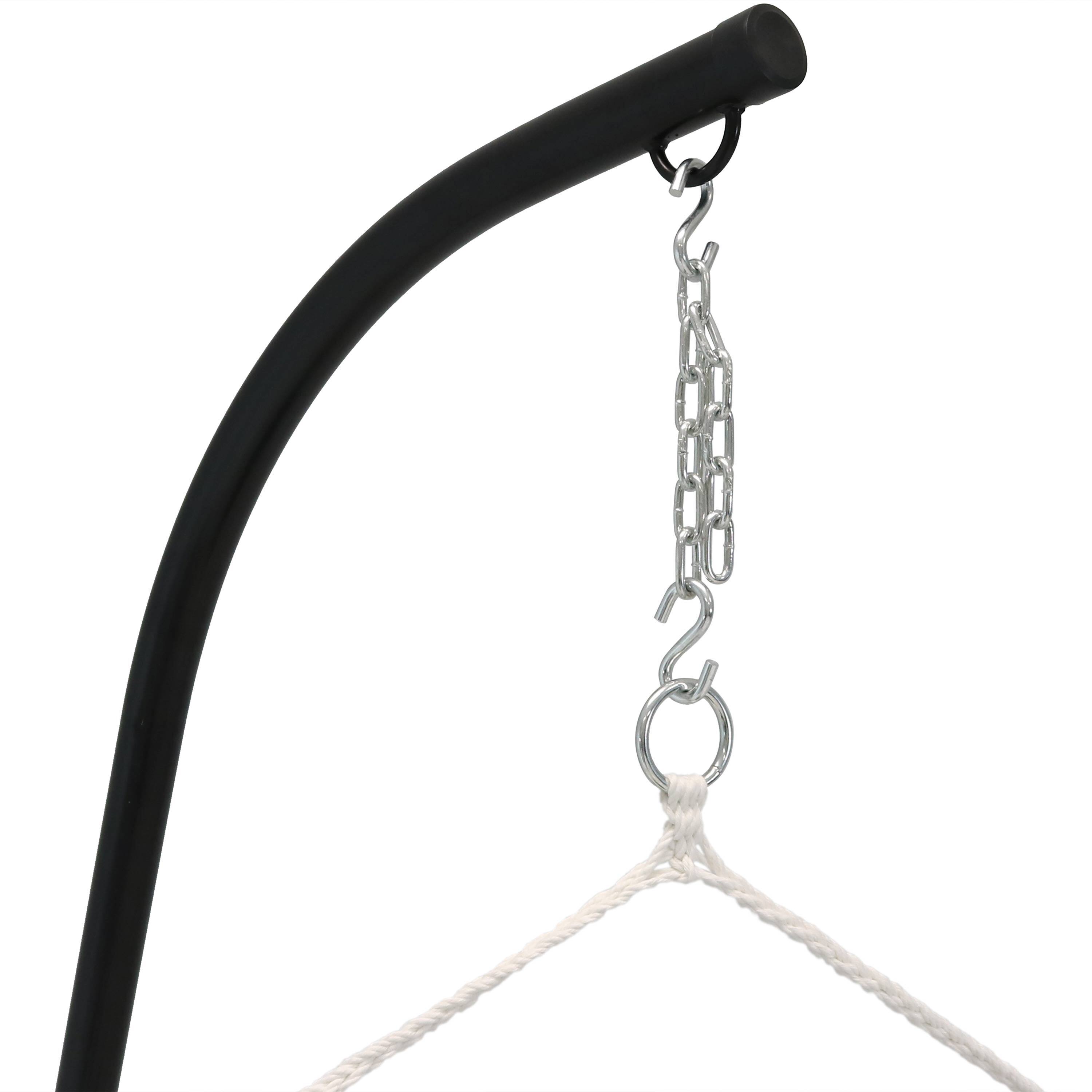 Alt View 5. Sunnydaze - Polyester Victorian Hammock Chair with Steel C-Stand - Navy Blue.