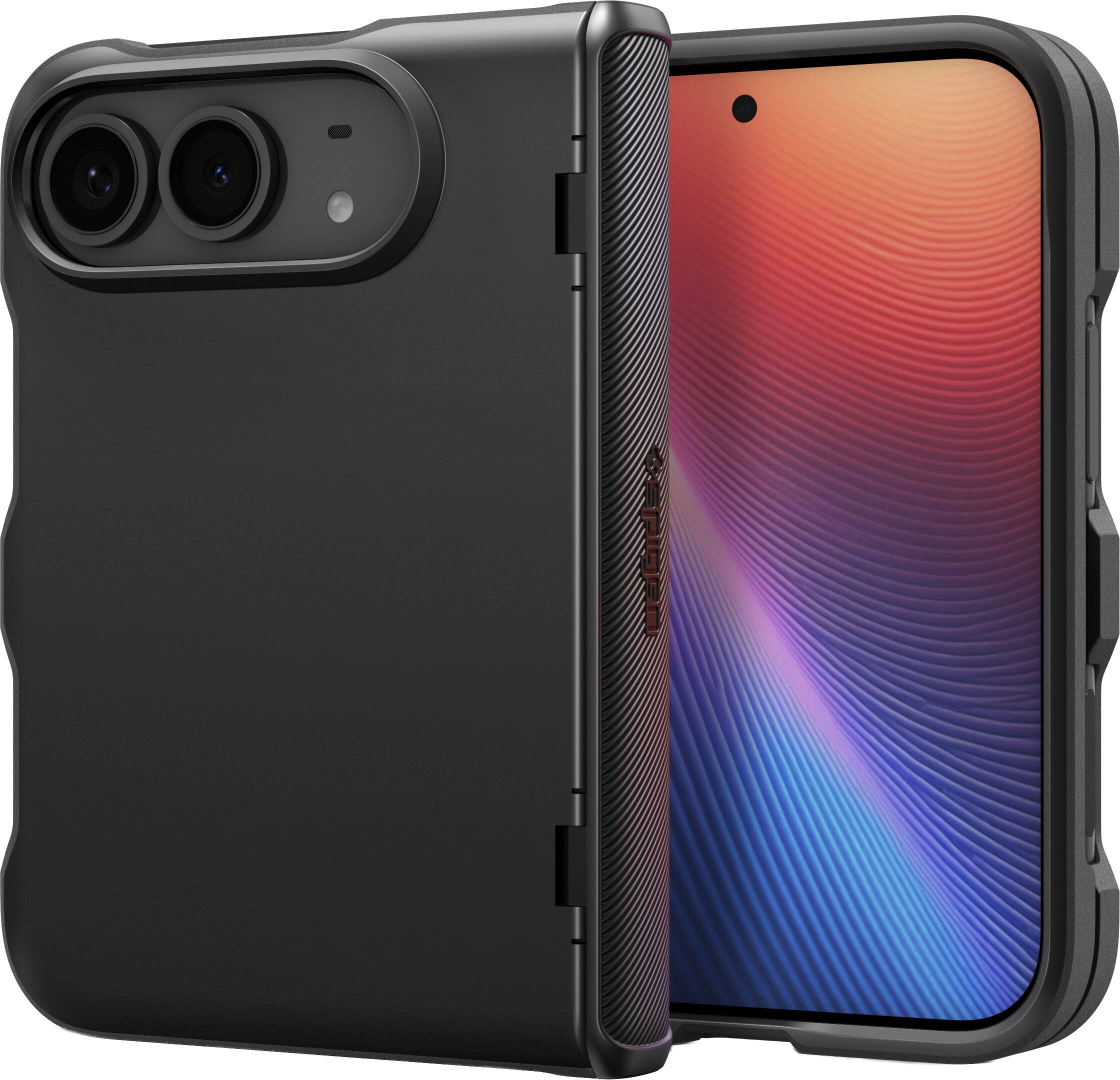 Back. Spigen - Spigen Slim Armor Pro MagFit for iPhone Duo - Black.