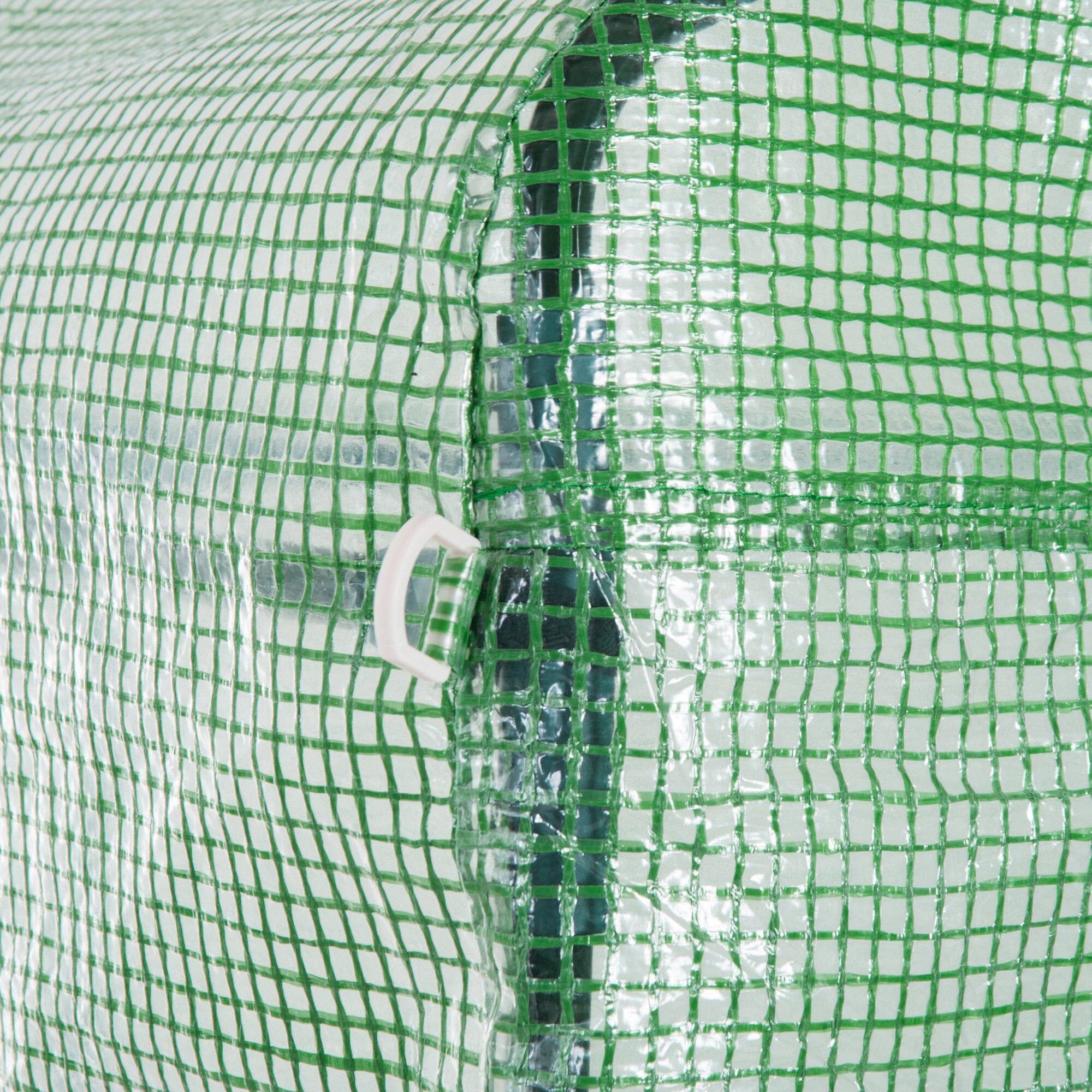 Alt View 8. Outsunny - 6' x 6' x 6' Tunnel Greenhouse Outdoor Walk-In Hot House with Roll-up Plastic Cover and Zippered Door, Steel Frame.