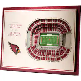 YouTheFan - Arizona Cardinals 17'' x 13'' 5-Layer StadiumViews 3D Wall Art - Brown