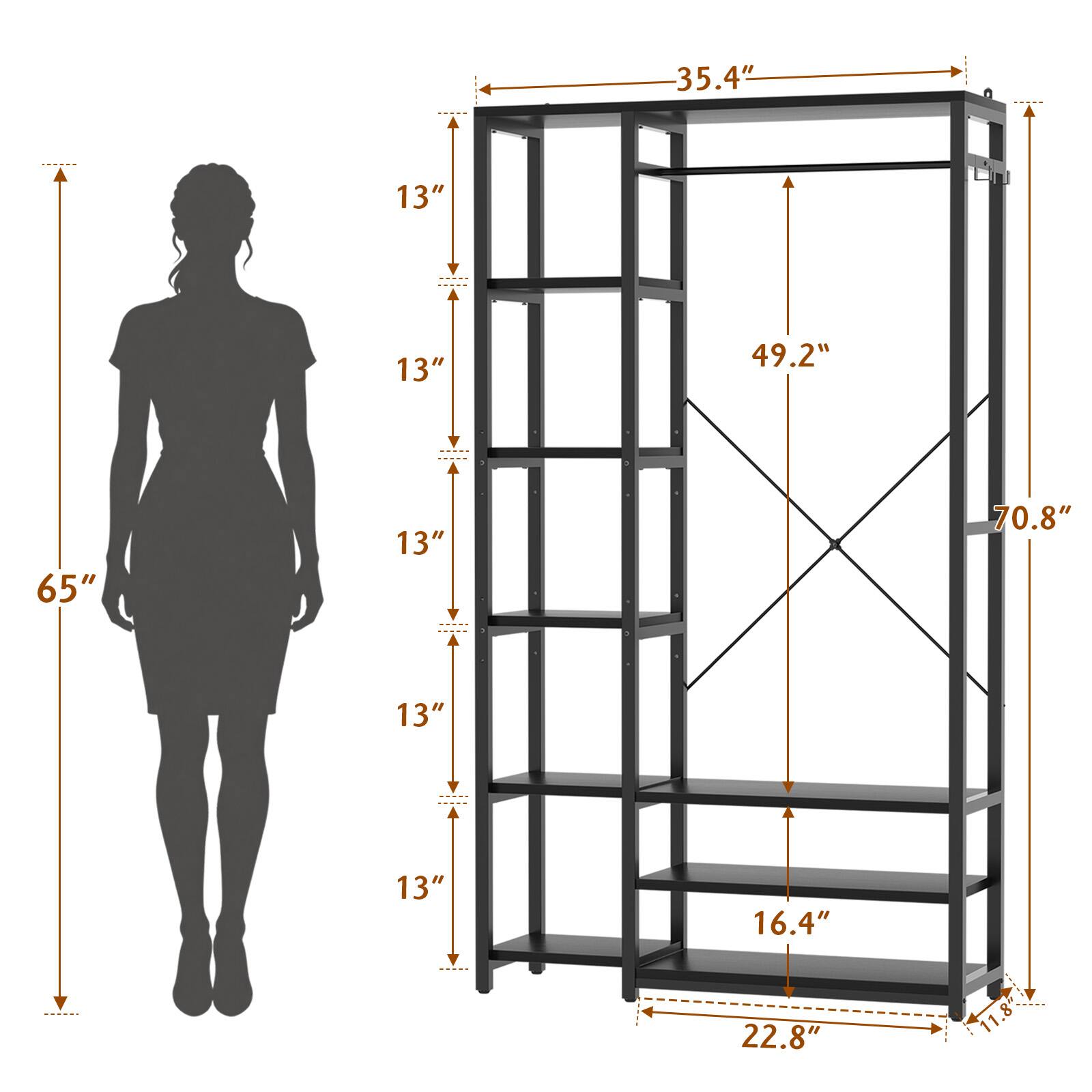 35.4"  
13"  
13"  
49.2"  
65"  
13"  
70.8"  
13"  
13"  
16.4"  

22.8"  
11.8"