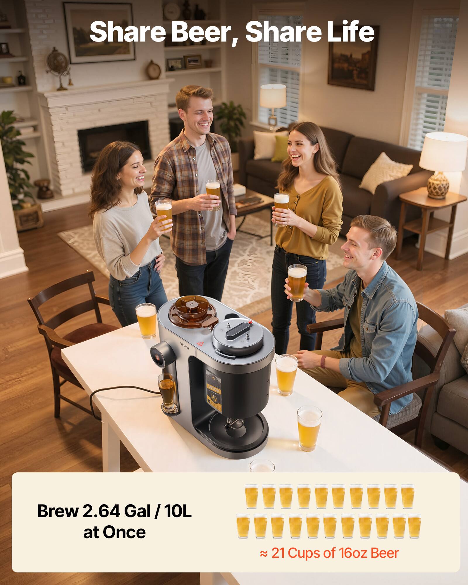 Share Beer, Share Life

Brew 2.64 Gal / 10L at Once

≈ 21 Cups of 16oz Beer