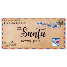 Fan Creations - New York Rangers 6'' x 12'' Letter to Santa Sign - Multicolor