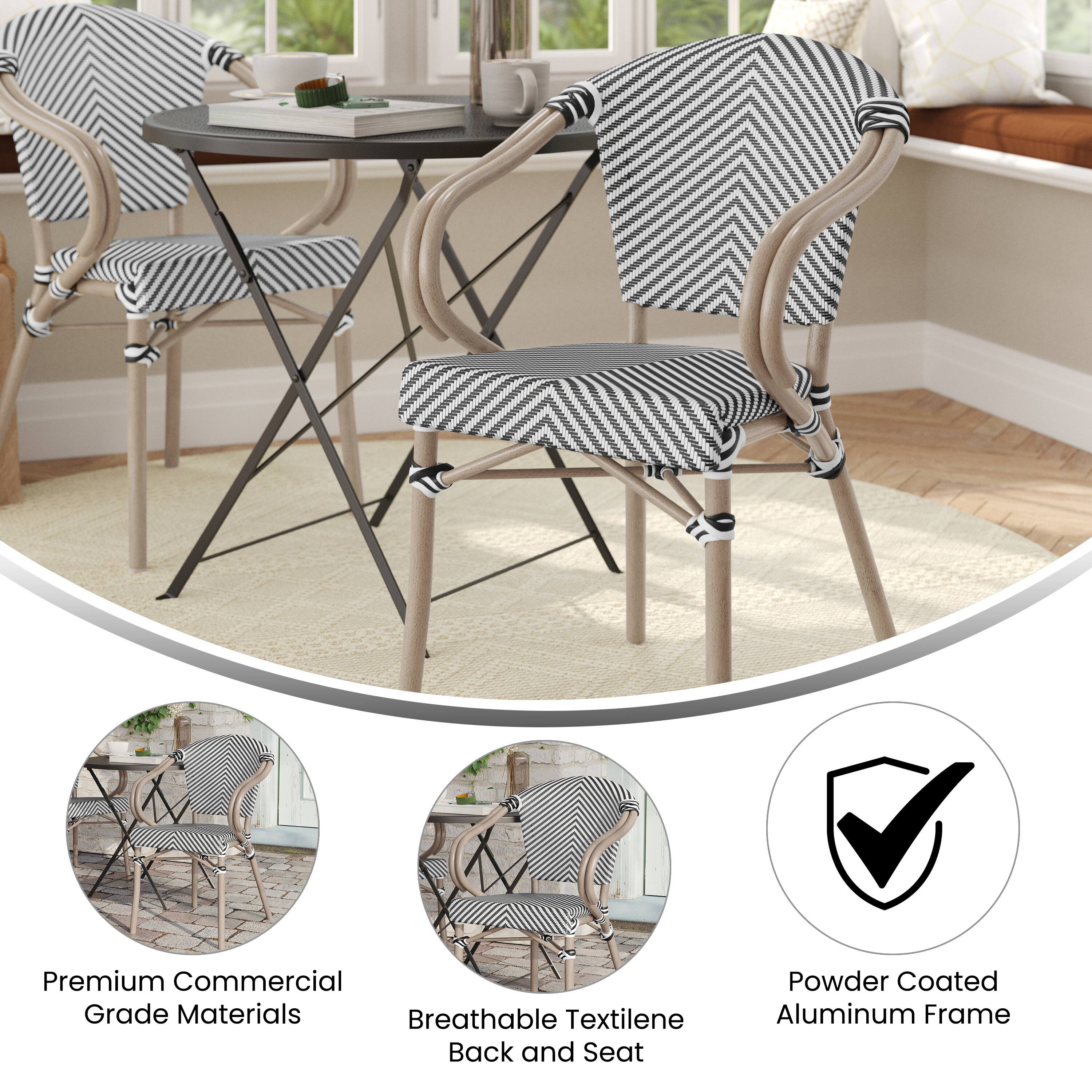 Premium Commercial Grade Materials  
Breathable Textilene Back and Seat  
Powder Coated Aluminum Frame
